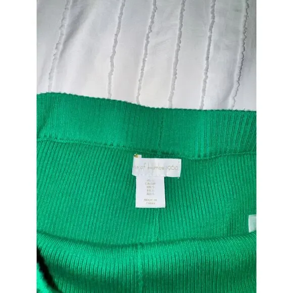 Emerald Green Ribbed Knit Flare Pants High Rise Y2K 70s Retro Festival Sz Small - Picture 5 of 13